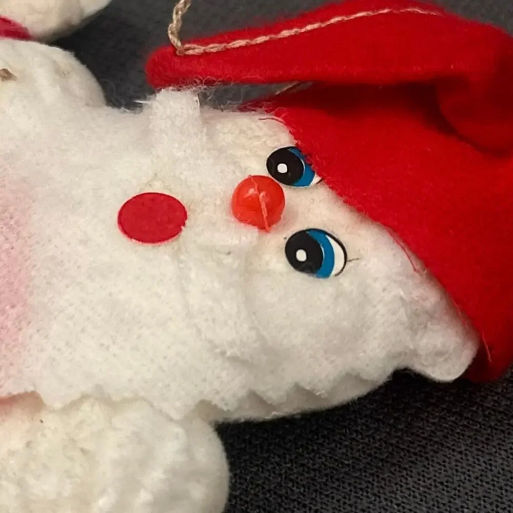 VTG 60s Flocked Felt Christmas Ornaments Retro Holiday Kitschy Whimsy Nostalgic